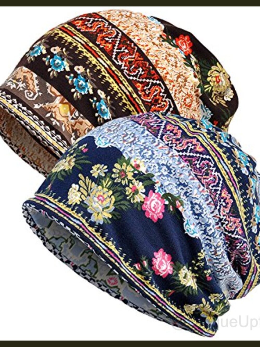 Cotton Slouchy Beanie Cap Scarf Chemo Headwear Open Top Ponytail